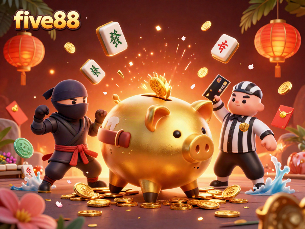 Engage with five88, where the sumo piggy bank wrestler dominates the casino scene with action-packed dynamics.