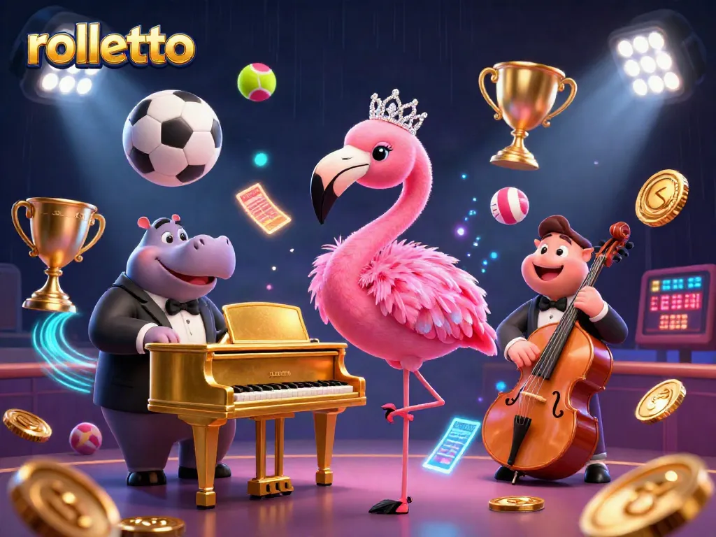 Engage with rolletto's unique betting experience featuring vibrant casino characters and dynamic sports elements.