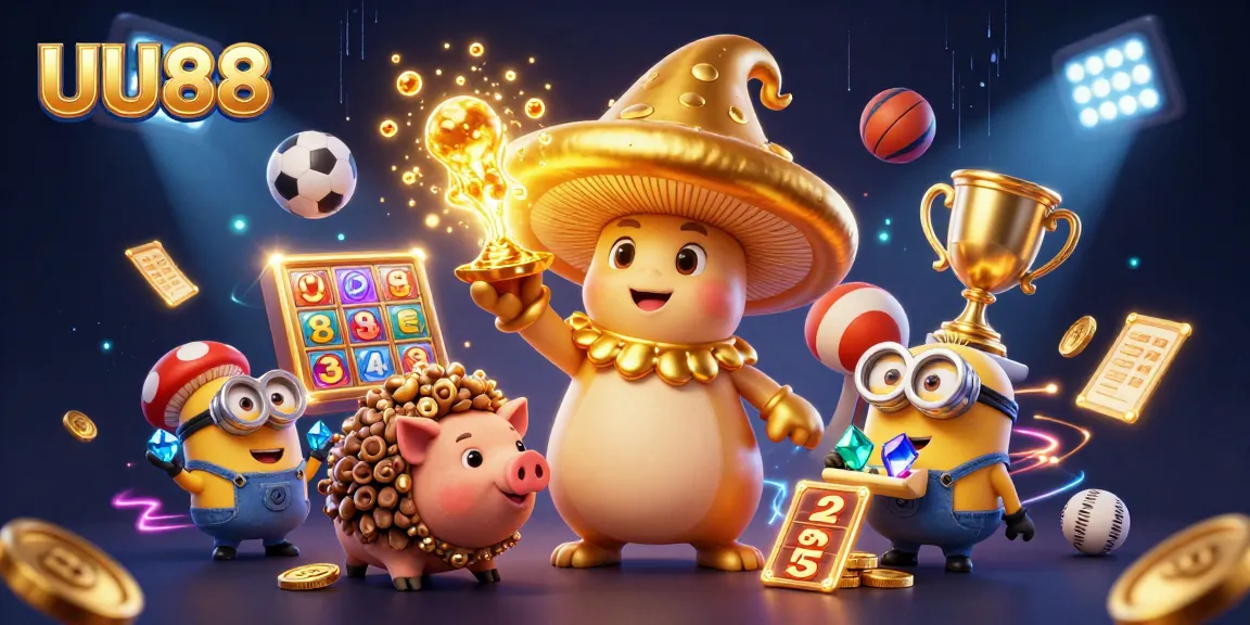 Join UU88 for thrilling slot adventures with dynamic imagery of magical treasures and exciting gameplay elements.