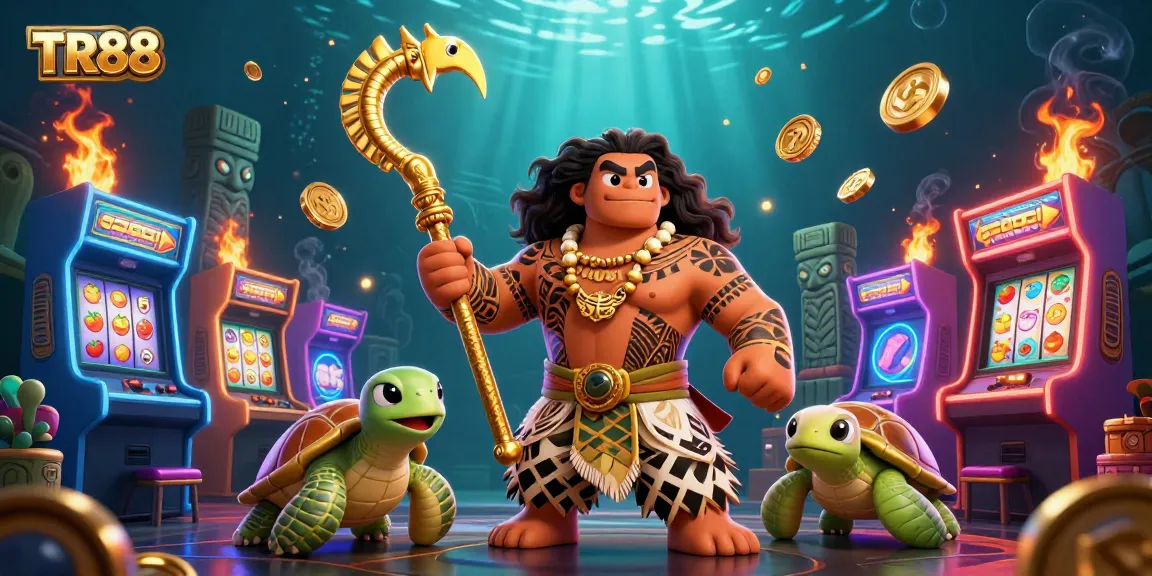 Experience the thrilling excitement of TR88 with a vibrant, action-packed casino scene featuring games and engaging characters.
